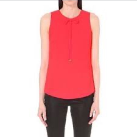 Ted Baker Coral Tie Front Crew Neck Sleeveless Top Office size 0 - Picture 2 of 8